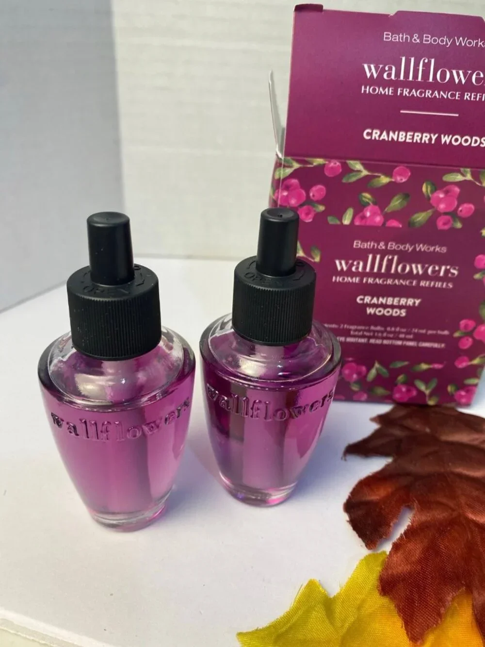 “Cranberry Woods” Bath & Body Works 2 New Wallflower Refills Box Set